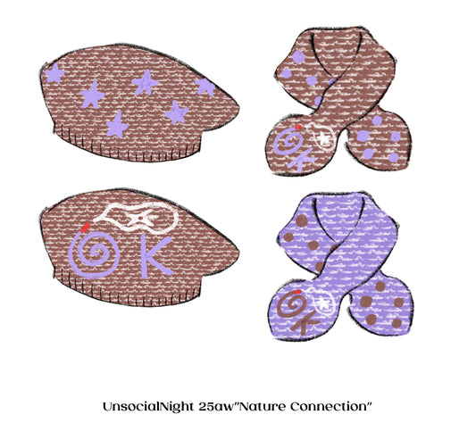 "OK" Knit Beret & Scarf Set