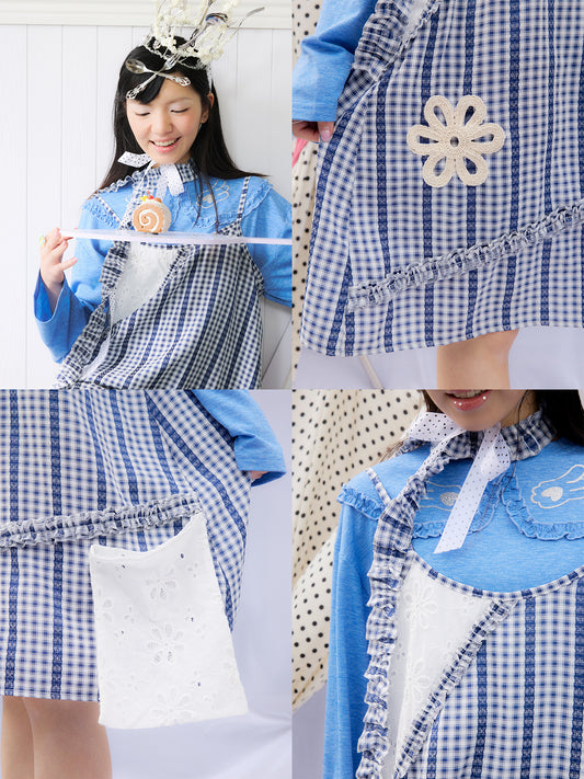 The Picnic Poet Checkered Lace Apron Dress