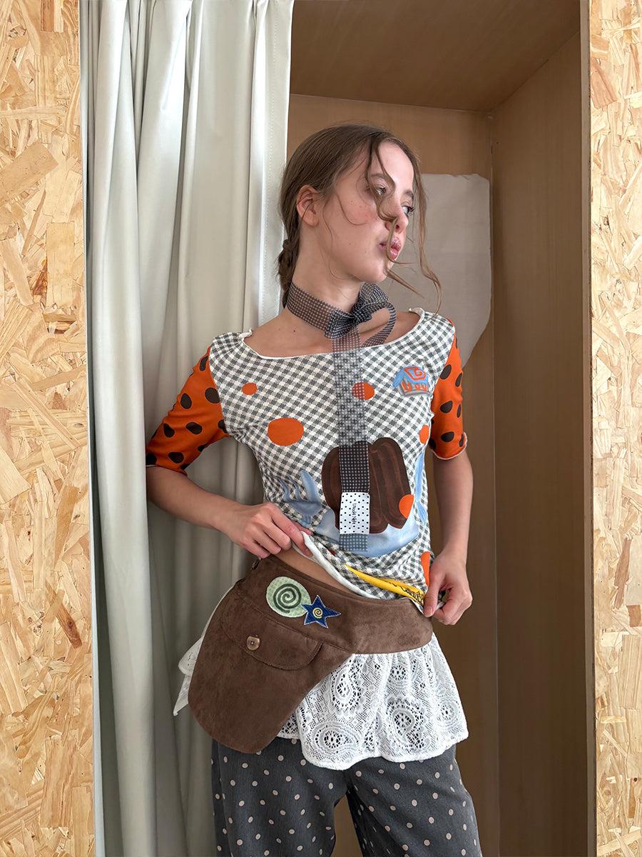 Chocolate Lace Patchwork Apron