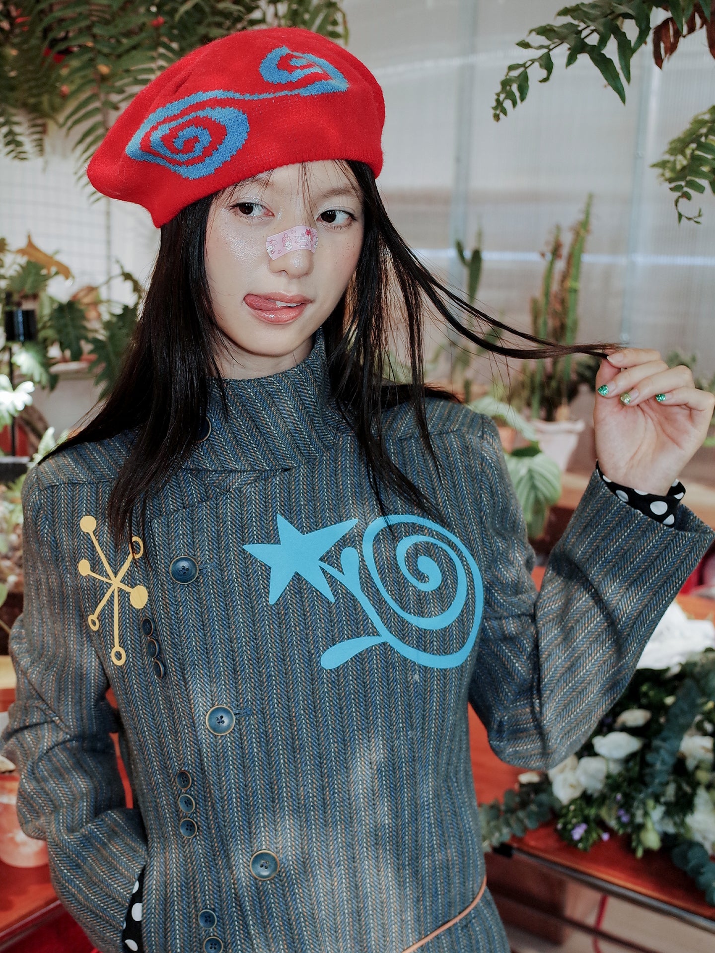 Red Sky Blue Land Knit Beret & Scarf