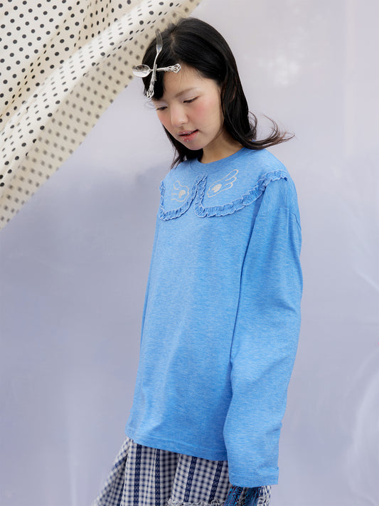 Fluttering on a Cloud Ruffles Tee Top
