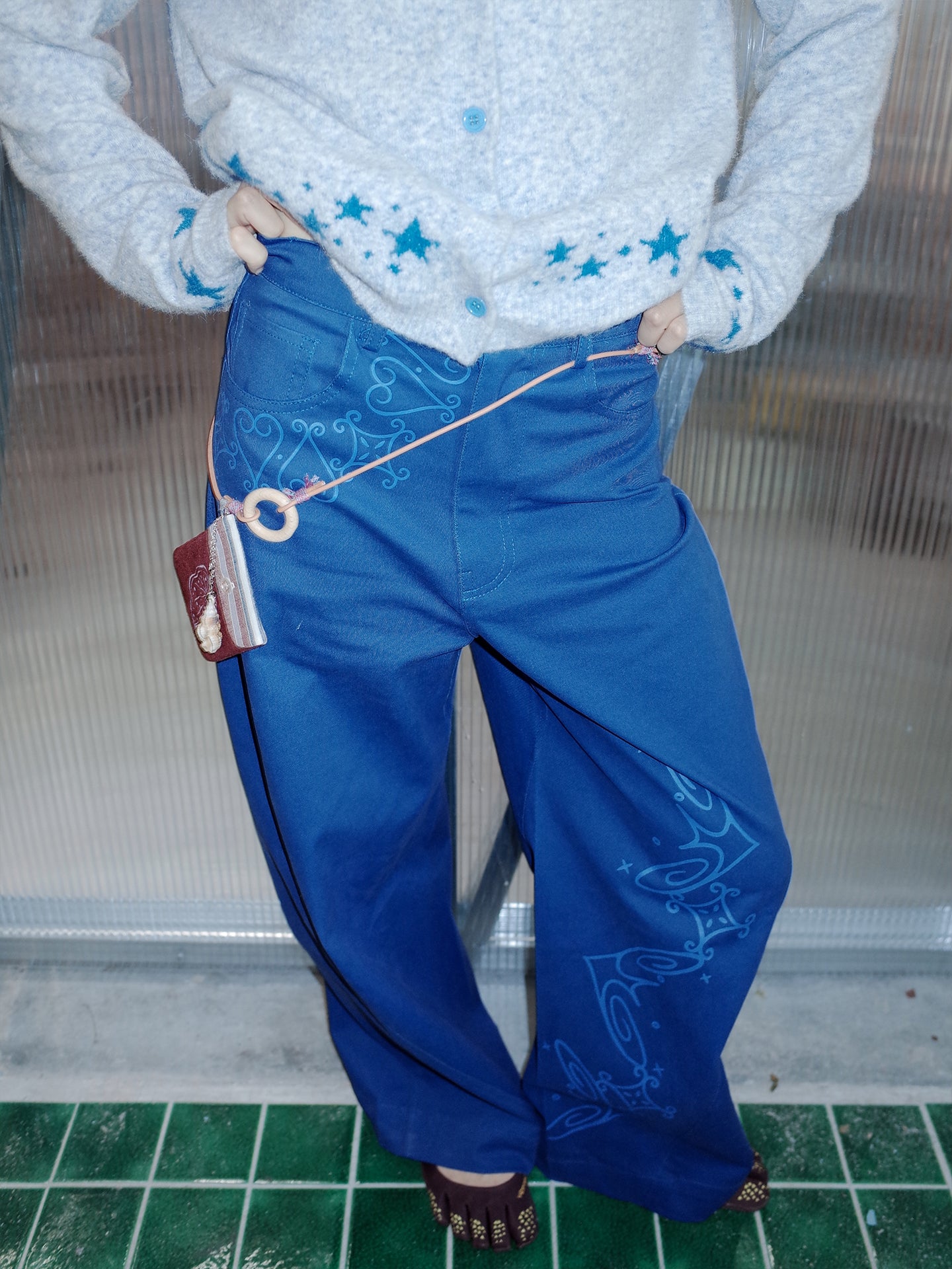 Royal Blue Nature Print Pants