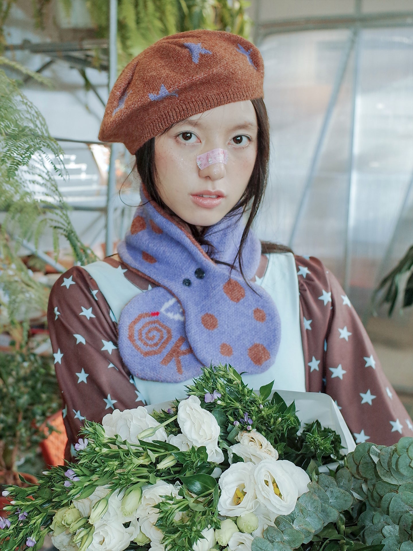 "OK" Knit Beret & Scarf