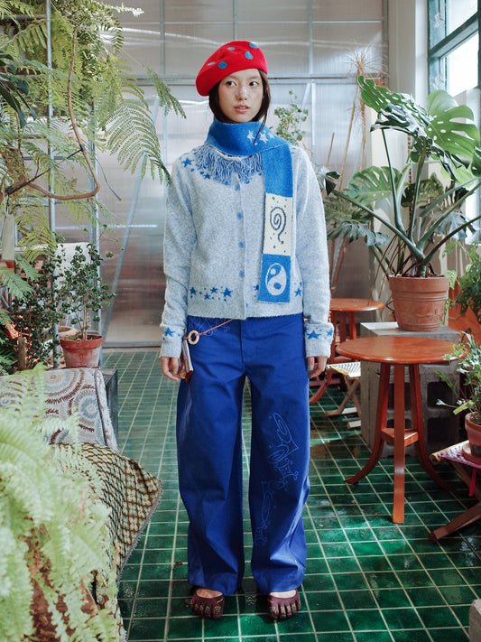 Royal Blue Nature Print Pants