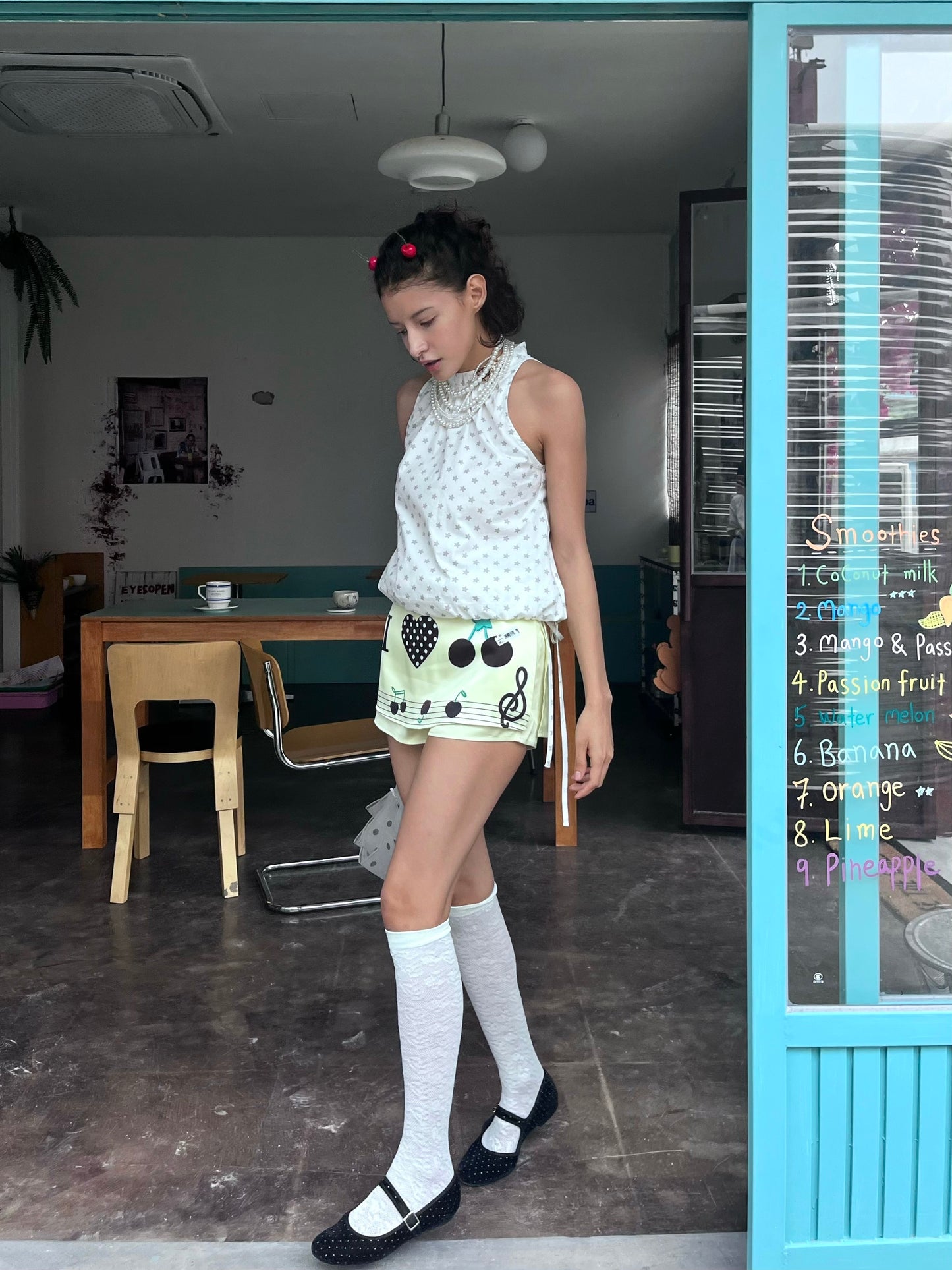 Buttercup Yellow Cherry Music Skirt