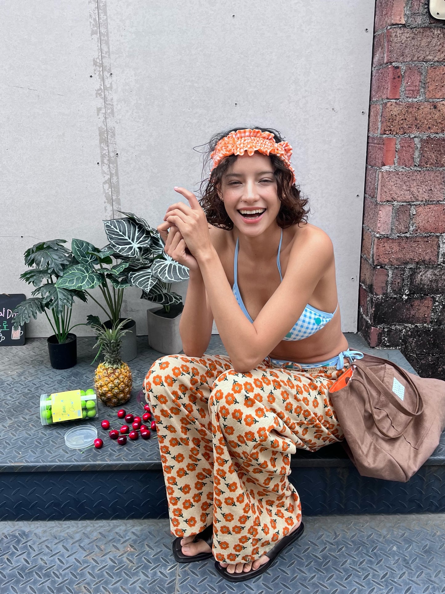Tangerine Floral Pants