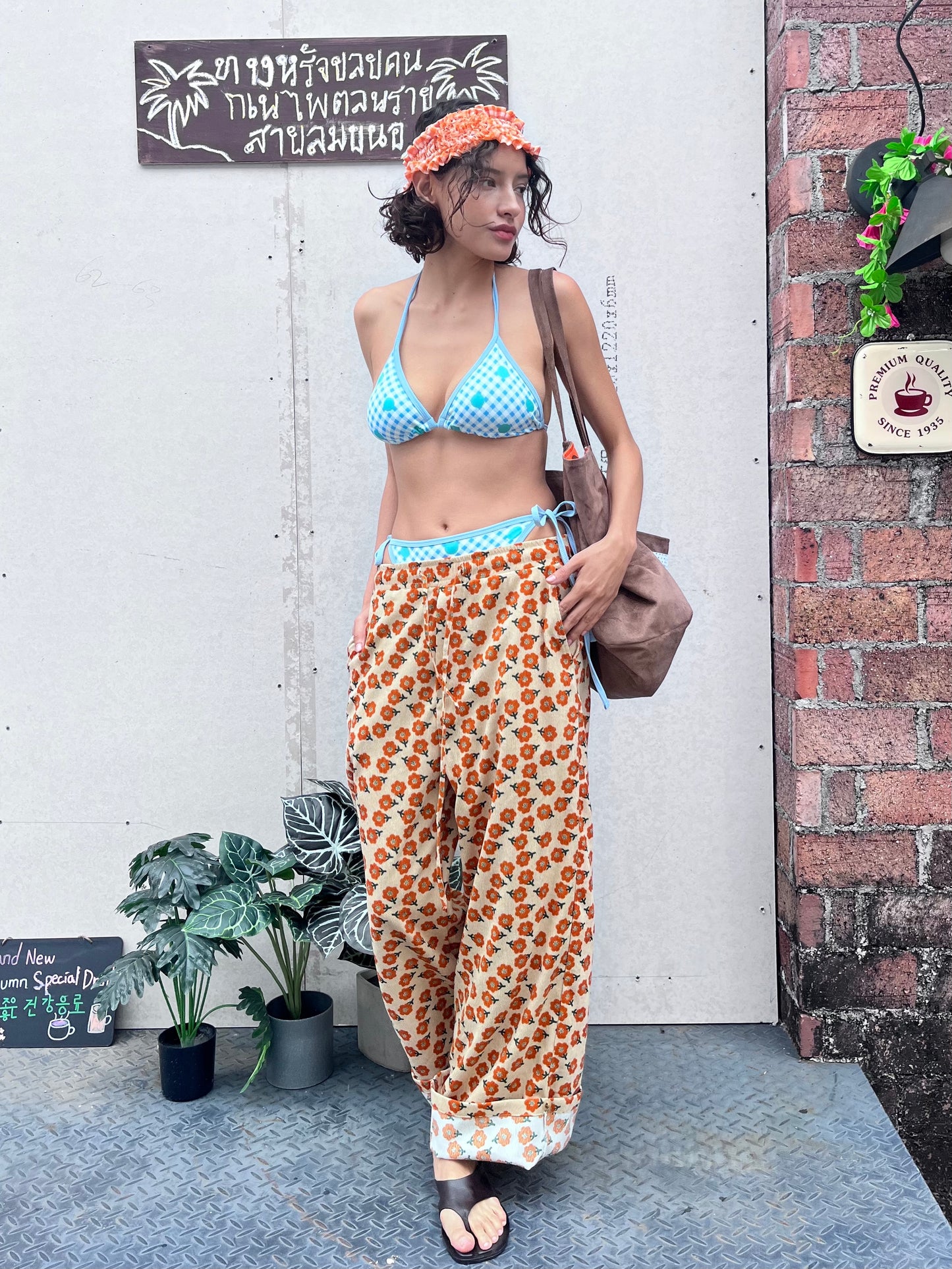 Tangerine Floral Pants
