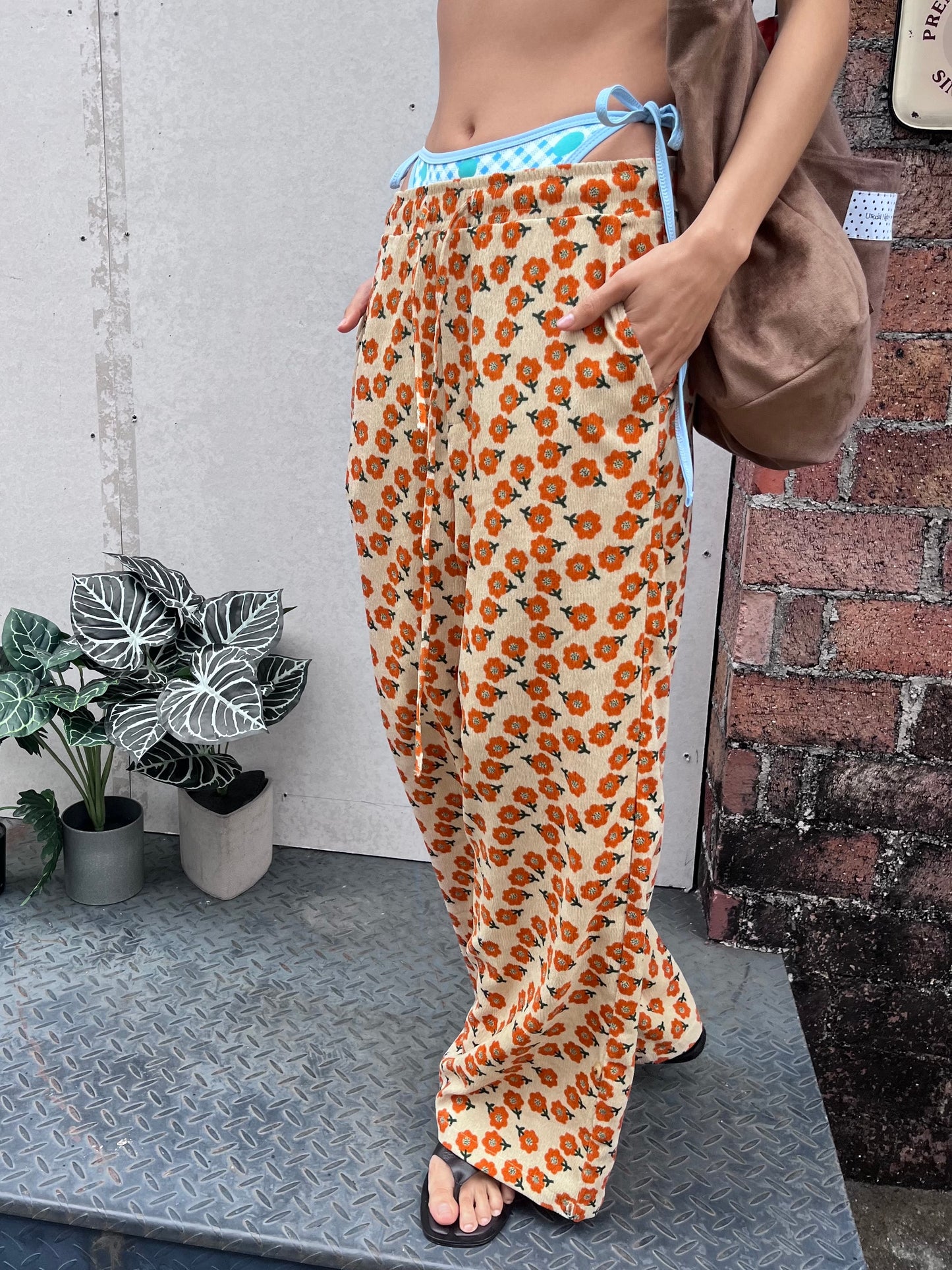 Tangerine Floral Pants