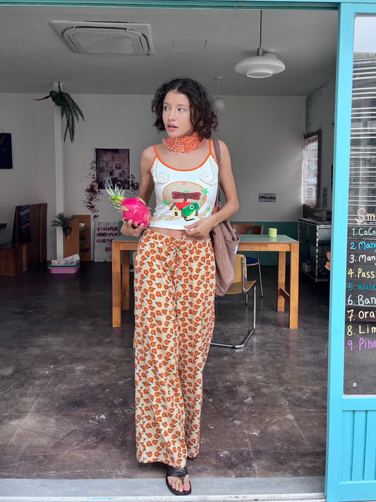 Tangerine Floral Pants
