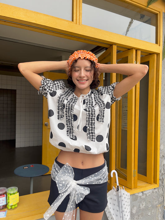 Mesh Bowknot Belt Shorts