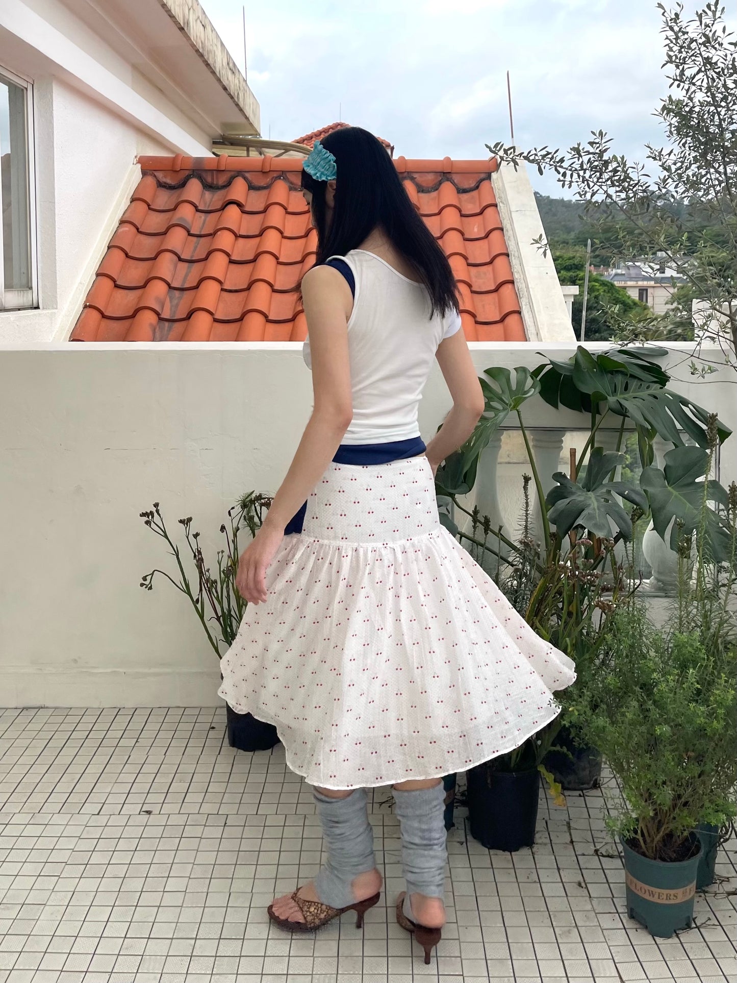 Cute Cherry Ribbon Skirt