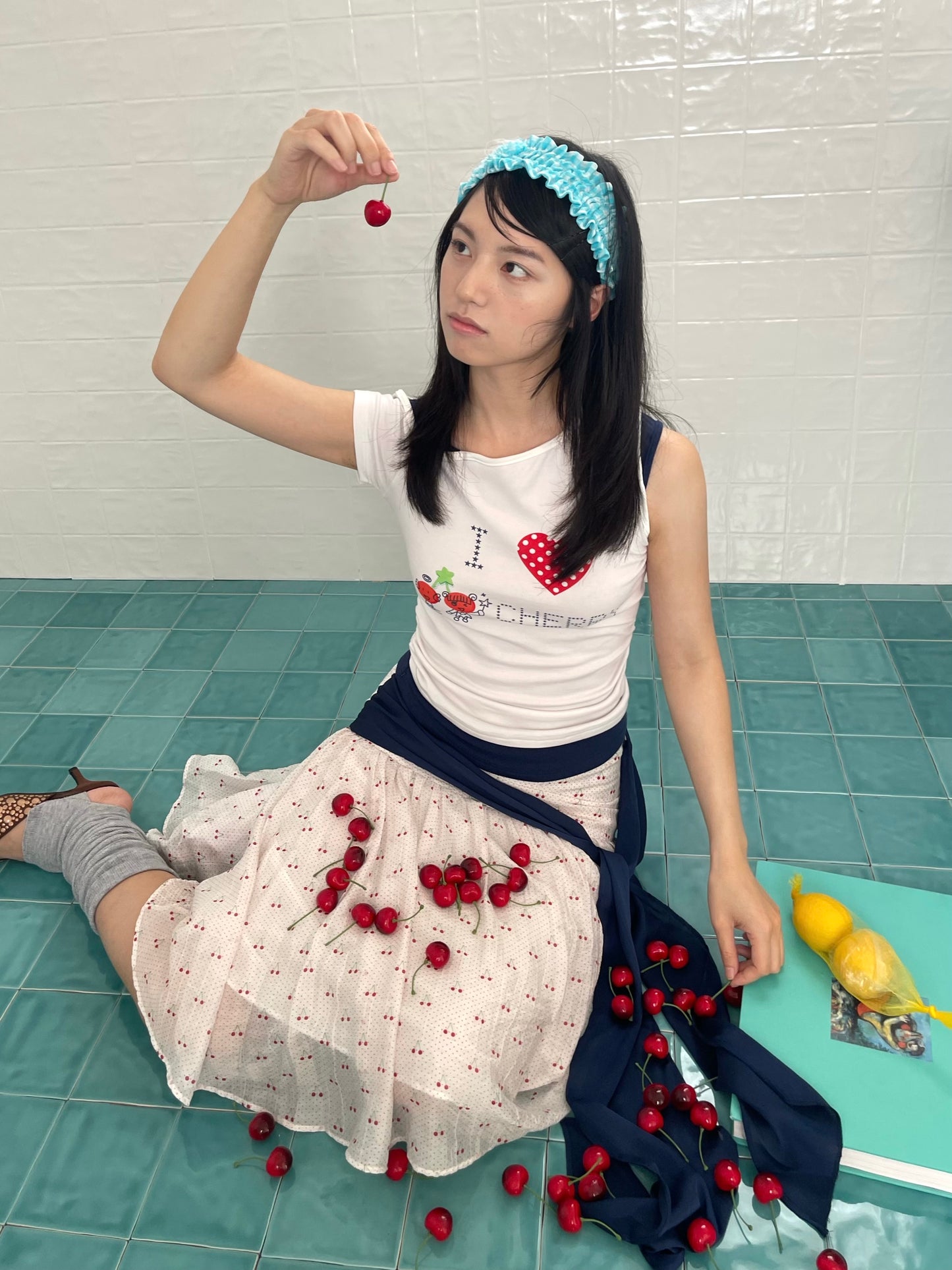 Cute Cherry Ribbon Skirt