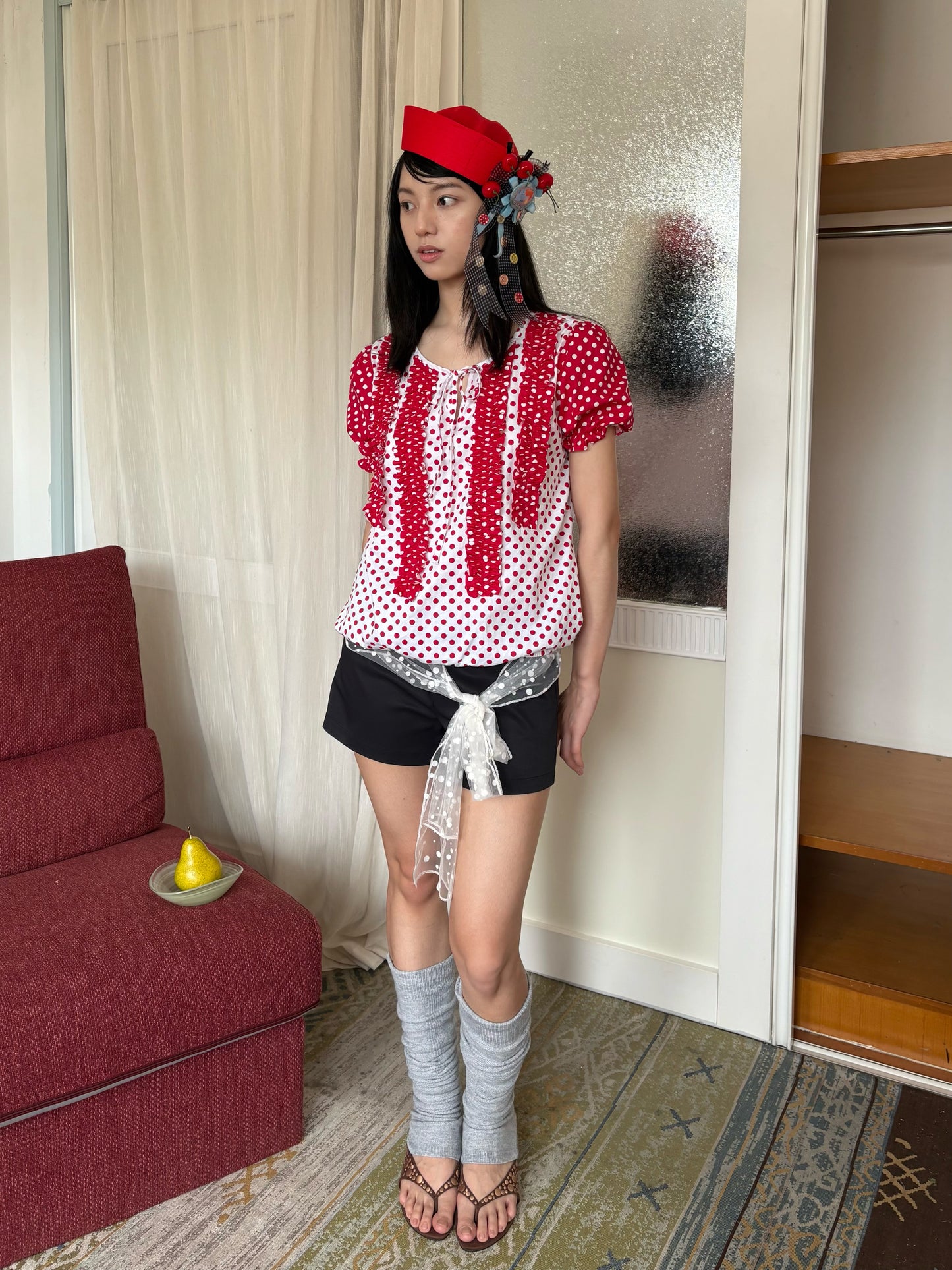 Mesh Bowknot Belt Shorts