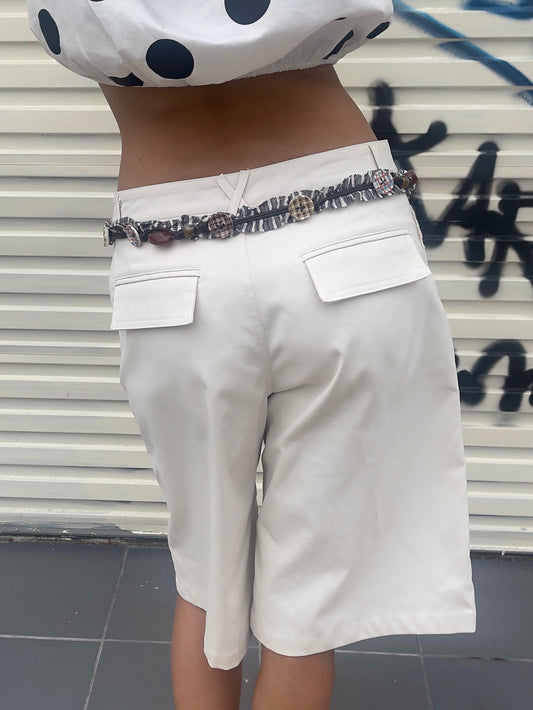 Oatmeal Lace Patchwork Shorts