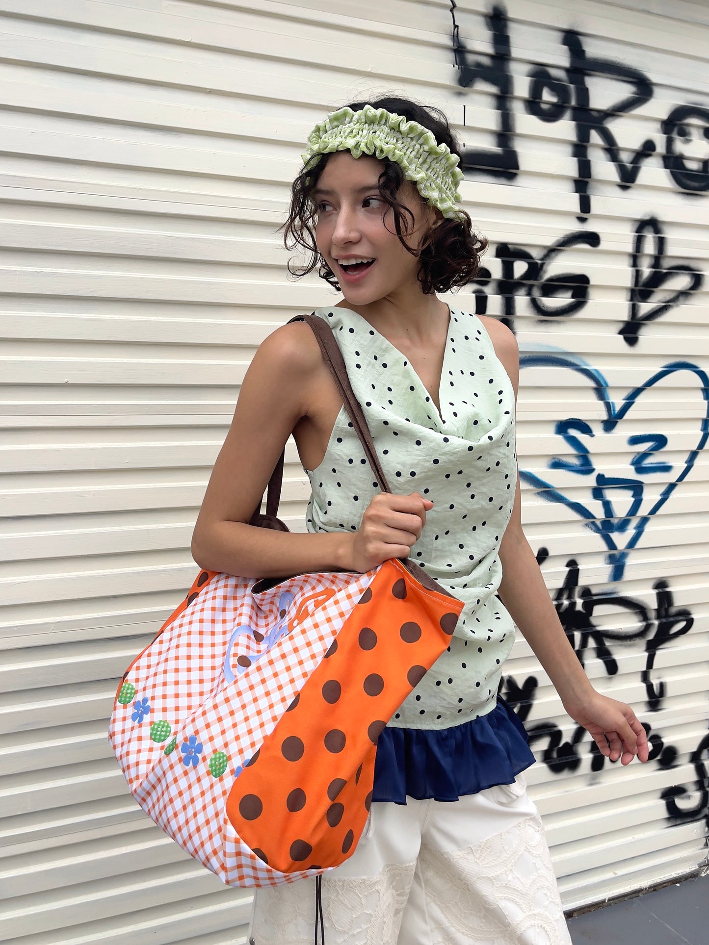 Pumpkin Canelé Suede Tote Bag