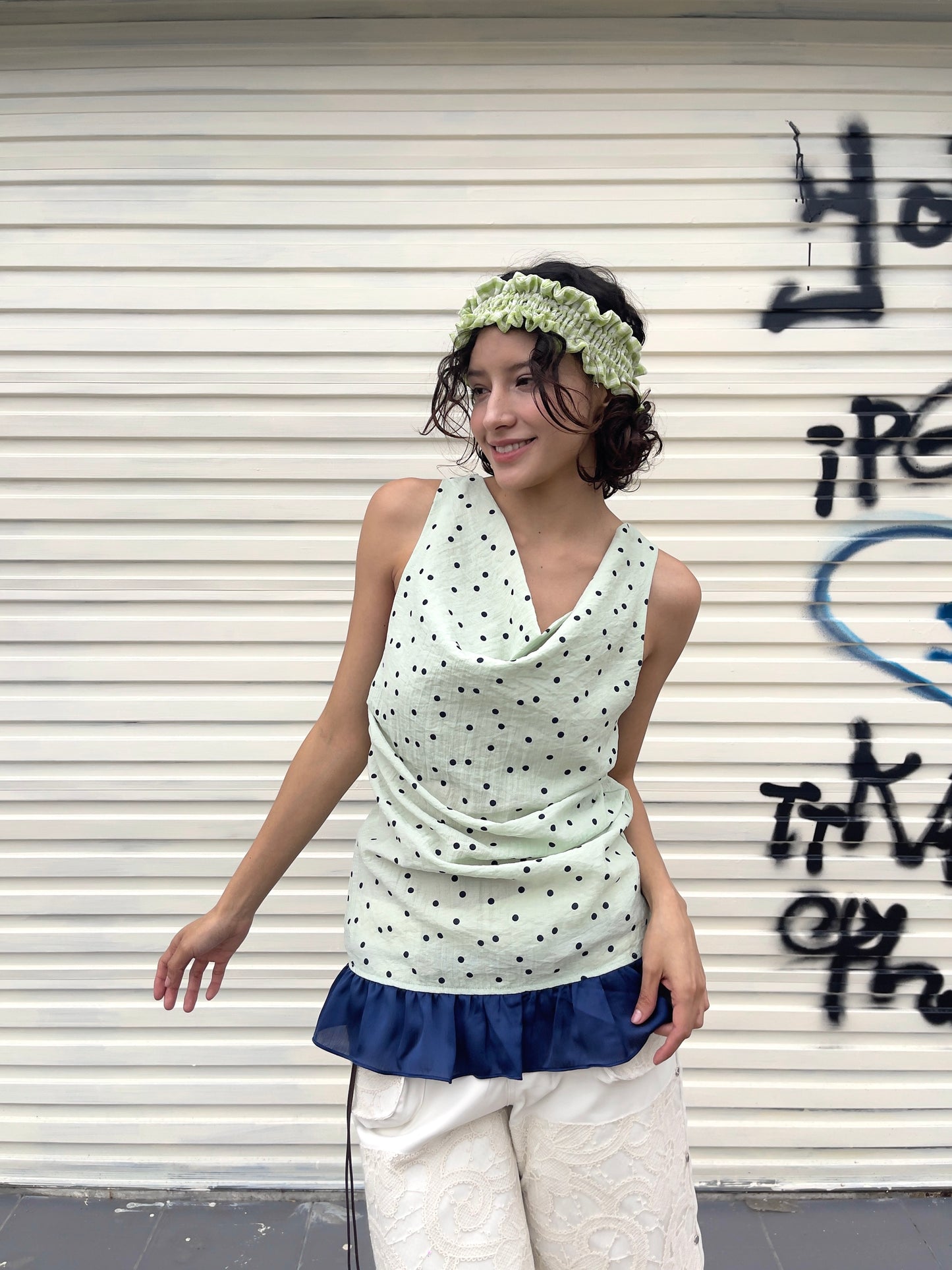 Pistachio Polka Dots Top