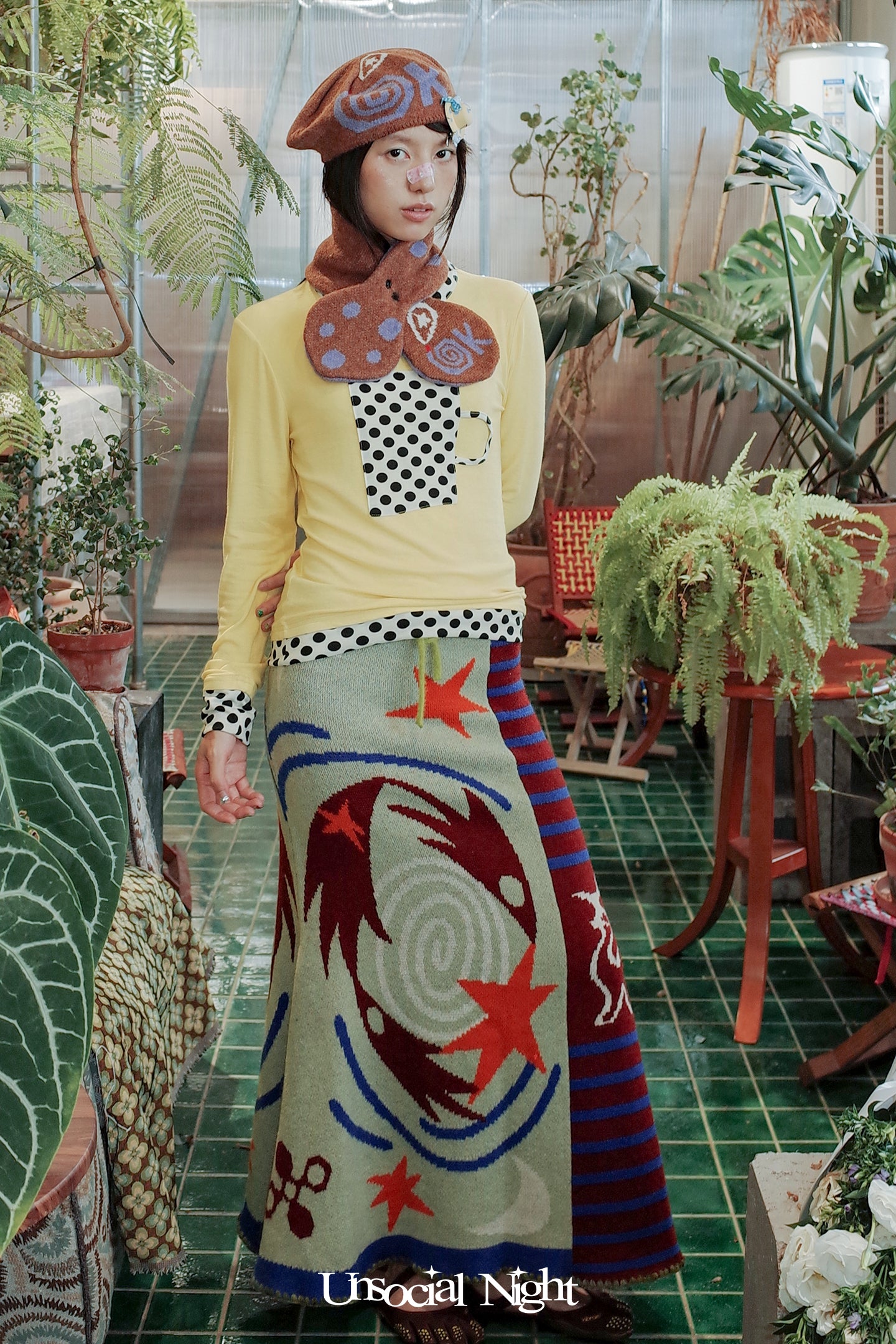 Nature Connection Knitted Maxi Skirt