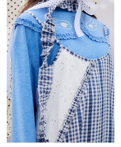 The Picnic Poet Checkered Lace Apron Dress