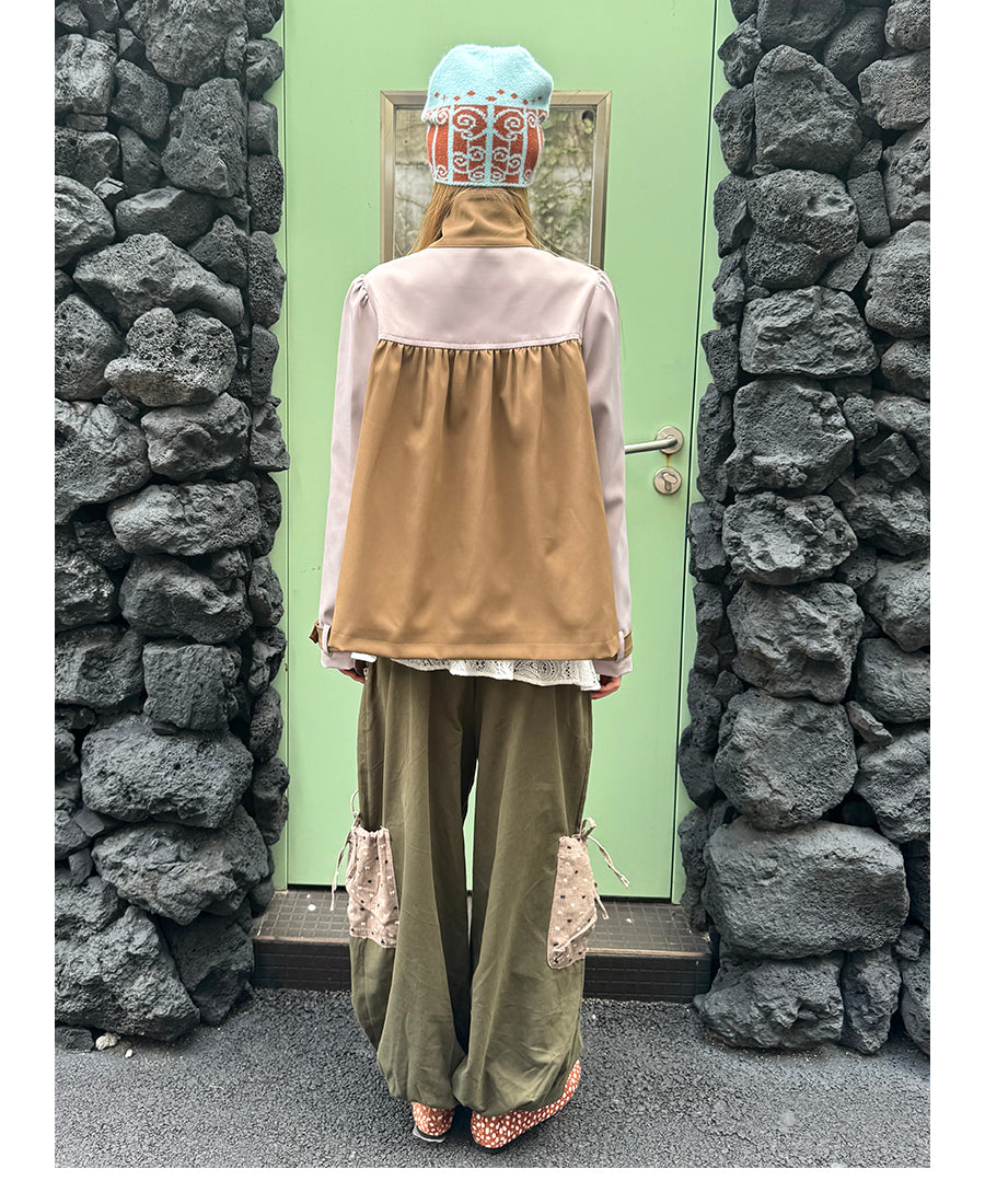 Wax-Seal Metallic Flower Trench Jacket
