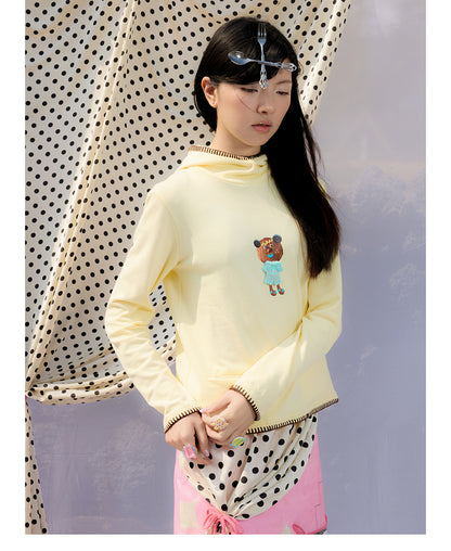 Front view of Unsocial Night graphic print hooded top featuring a standard regular fit, long sleeves, a pullover hood, and soft cotton-poly knit texture