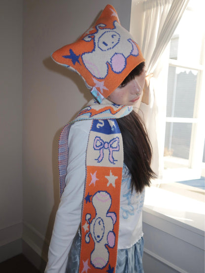 Oliwa × USN Cat-Ear Beanie Hat & Scarf Set