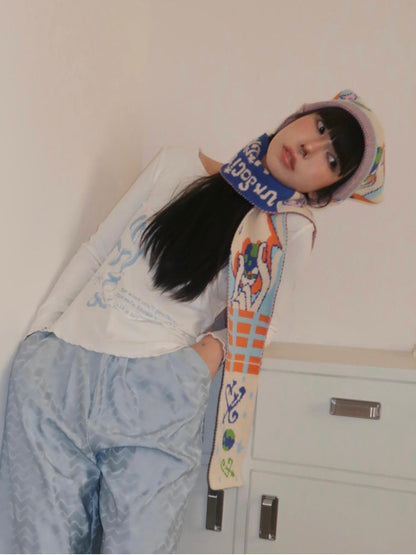 Oliwa × USN Cat-Ear Beanie Hat & Scarf Set