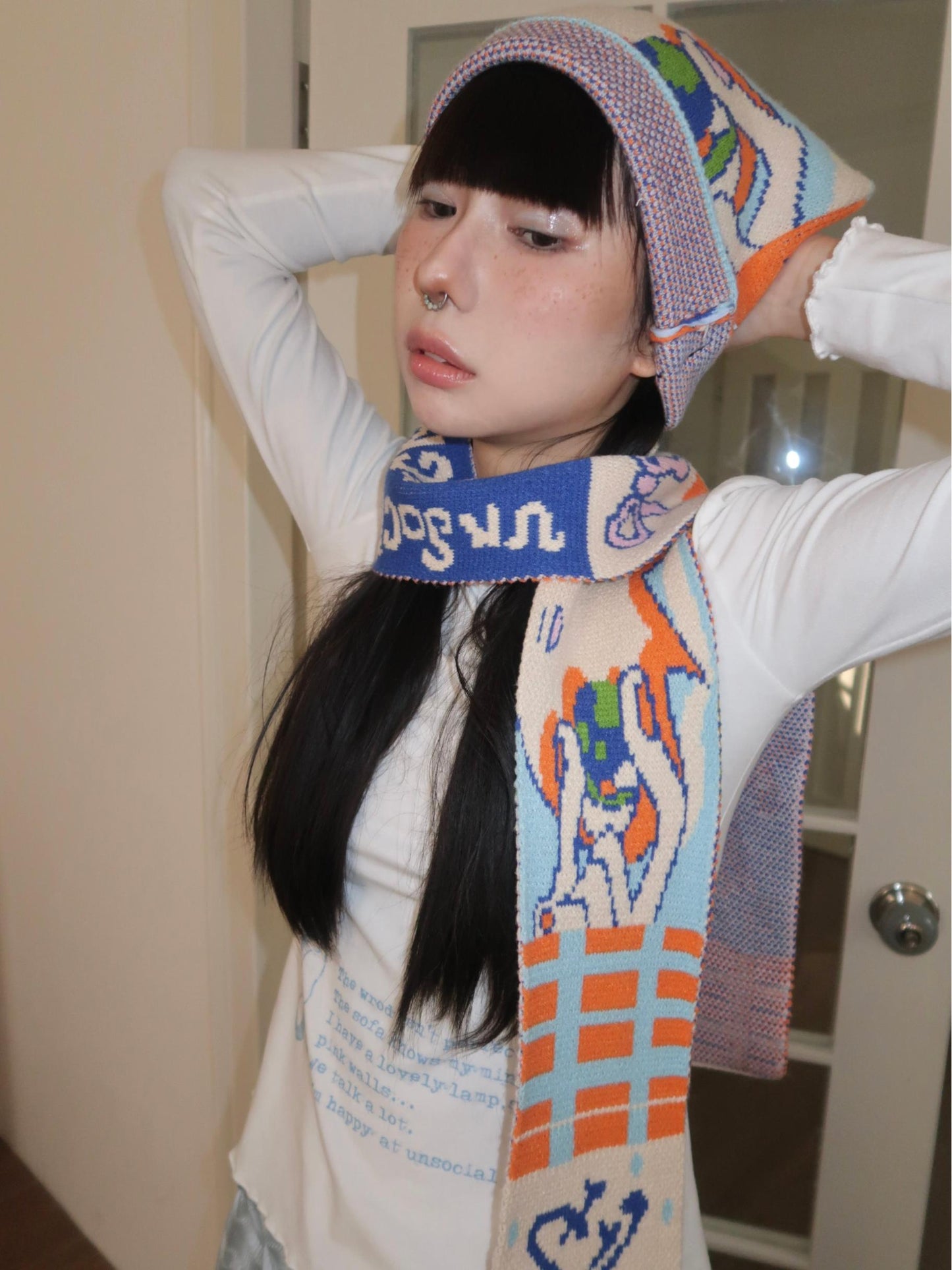 Oliwa × USN Cat-Ear Beanie Hat & Scarf Set