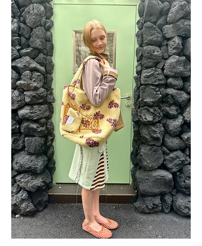 Sunset Locker Embroidered Fleece Bag (Tote & Pouch Set)