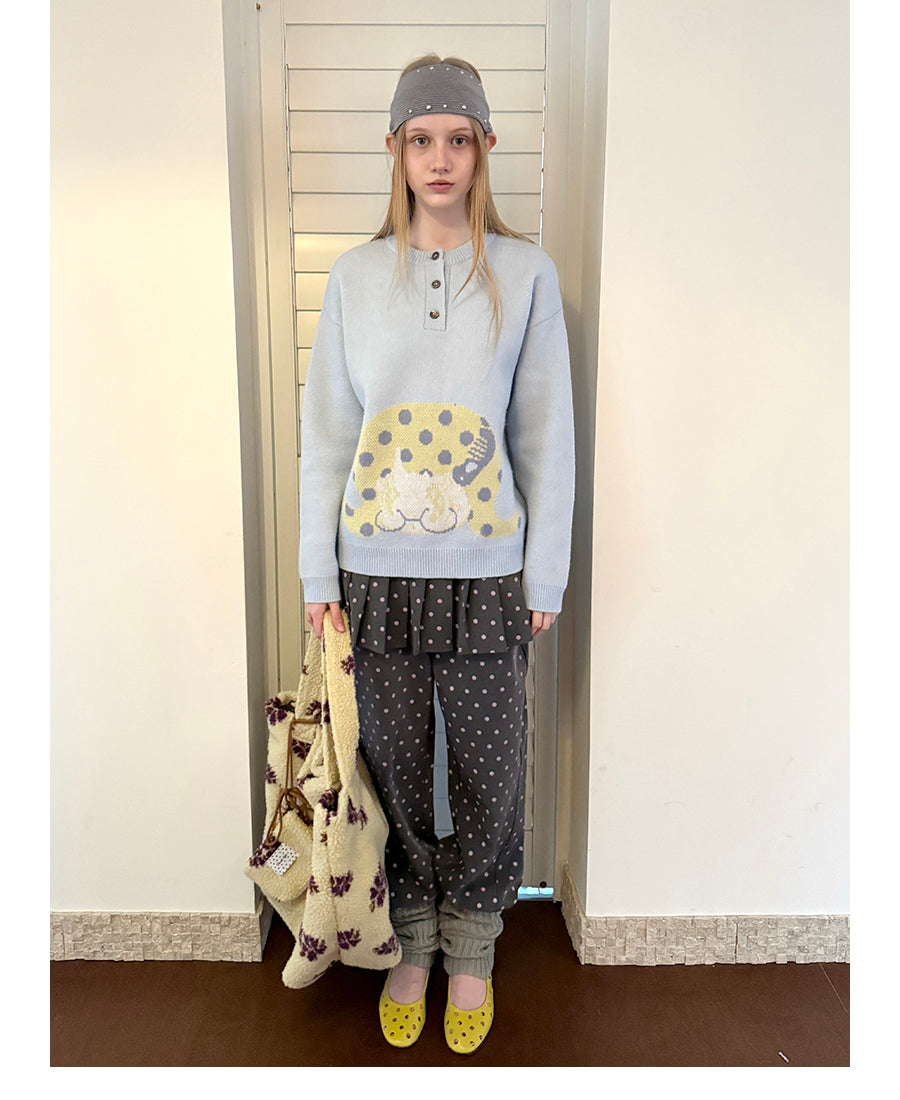 Picturebook Girl Henley Knit Sweater