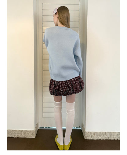 Picturebook Girl Henley Knit Sweater
