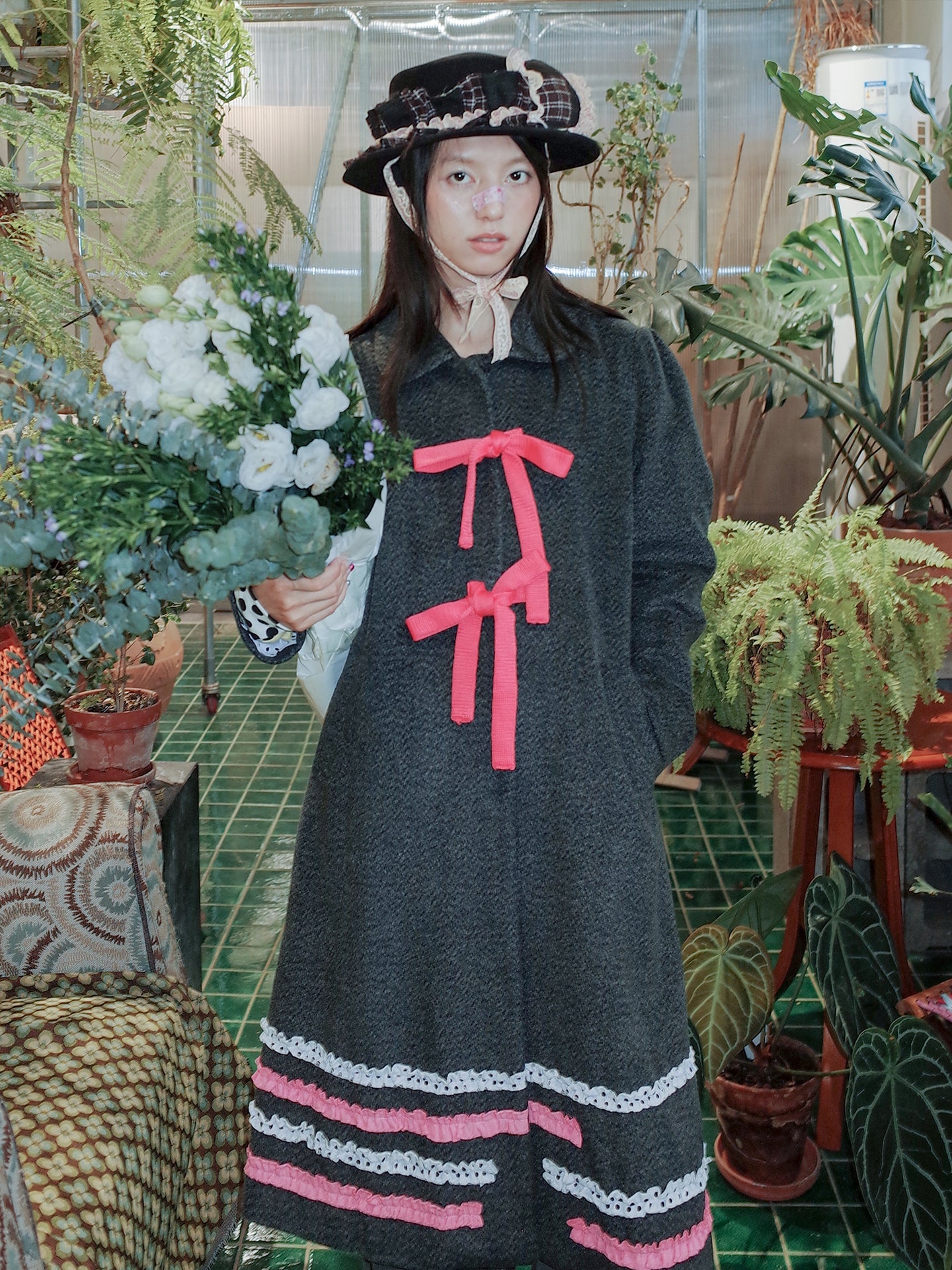 Camo Gray Bow Tie Coat