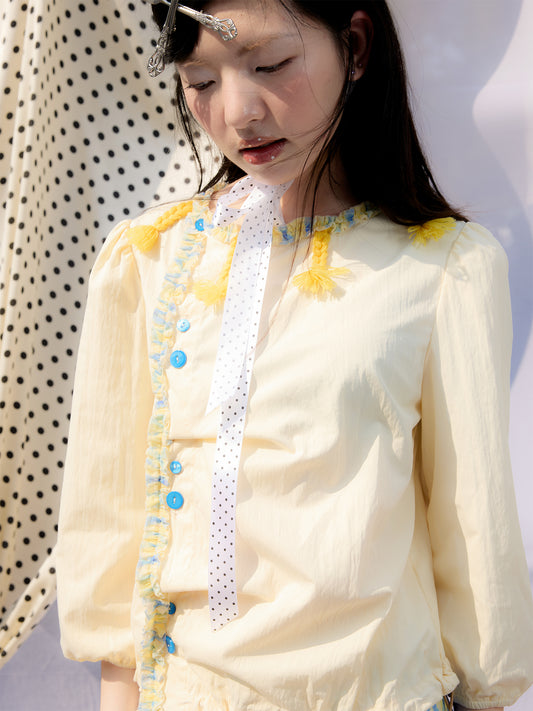 Wrapped in Lemon Soufflé Ponytail Shirt