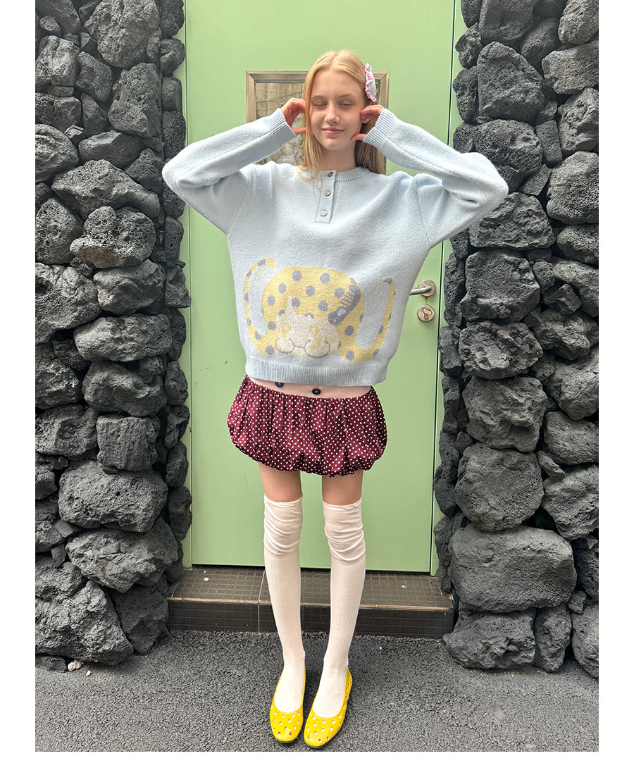 Picturebook Girl Henley Knit Sweater