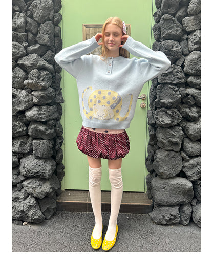 Picturebook Girl Henley Knit Sweater
