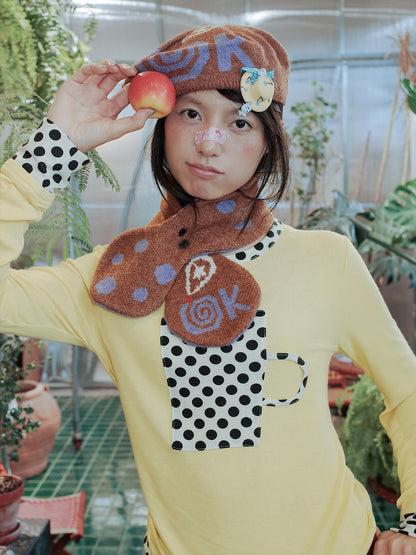 "OK" Knit Beret & Scarf