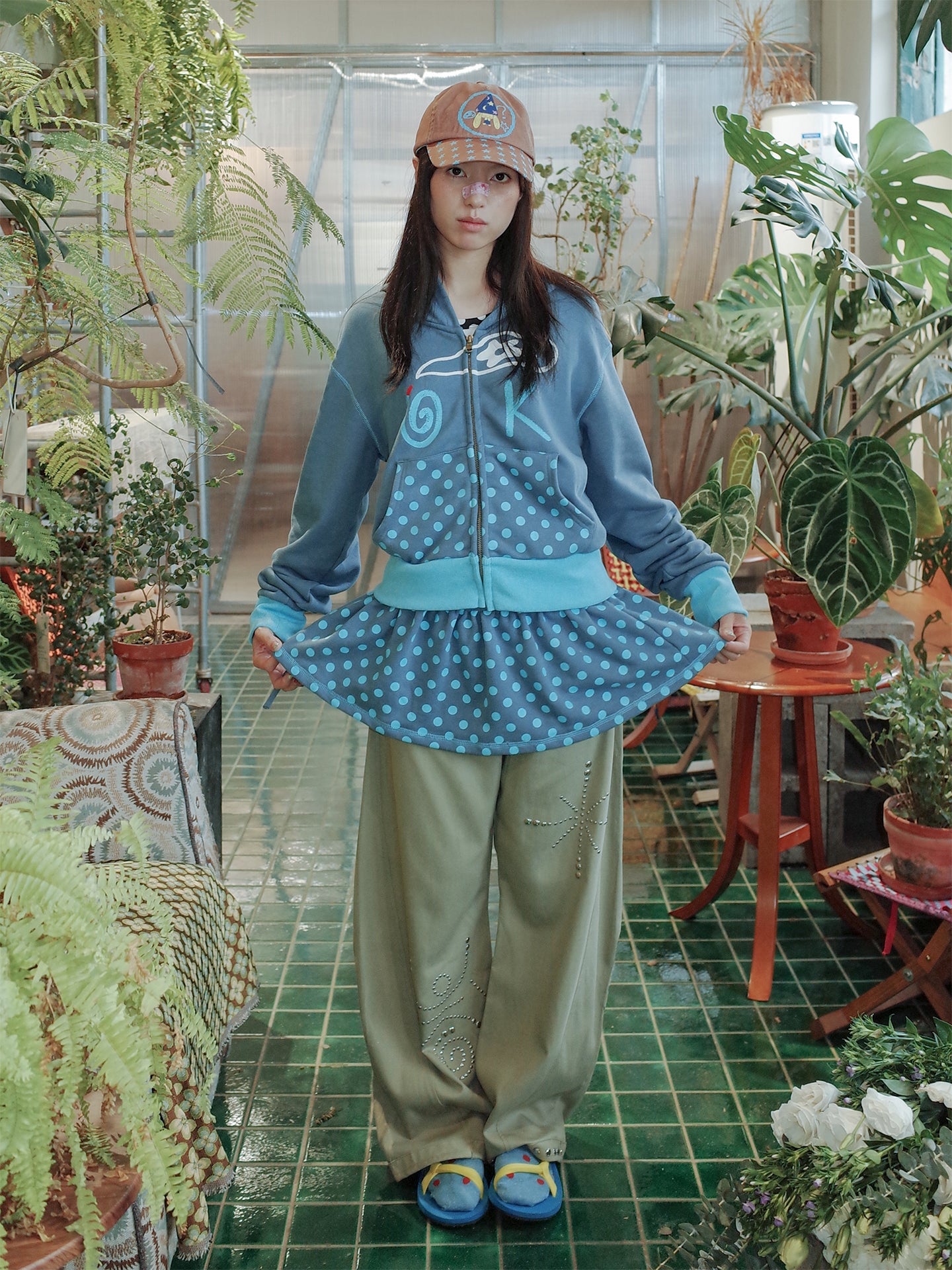 Windy "OK " Hoodie Jacket & Apron Skirt Set