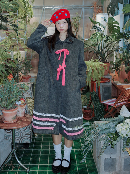 Camo Gray Bow Tie Coat