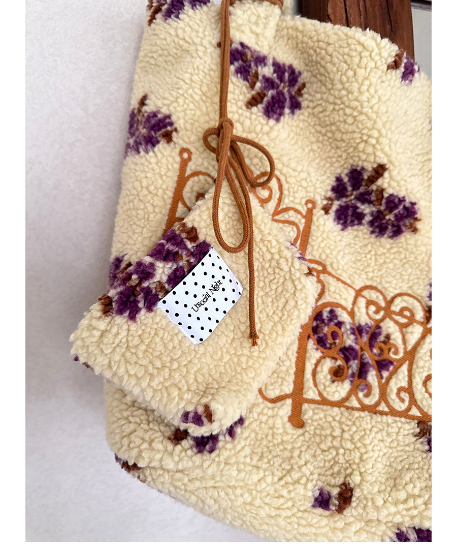 Sunset Locker Embroidered Fleece Bag (Tote & Pouch Set)