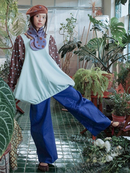 Royal Blue Nature Print Pants