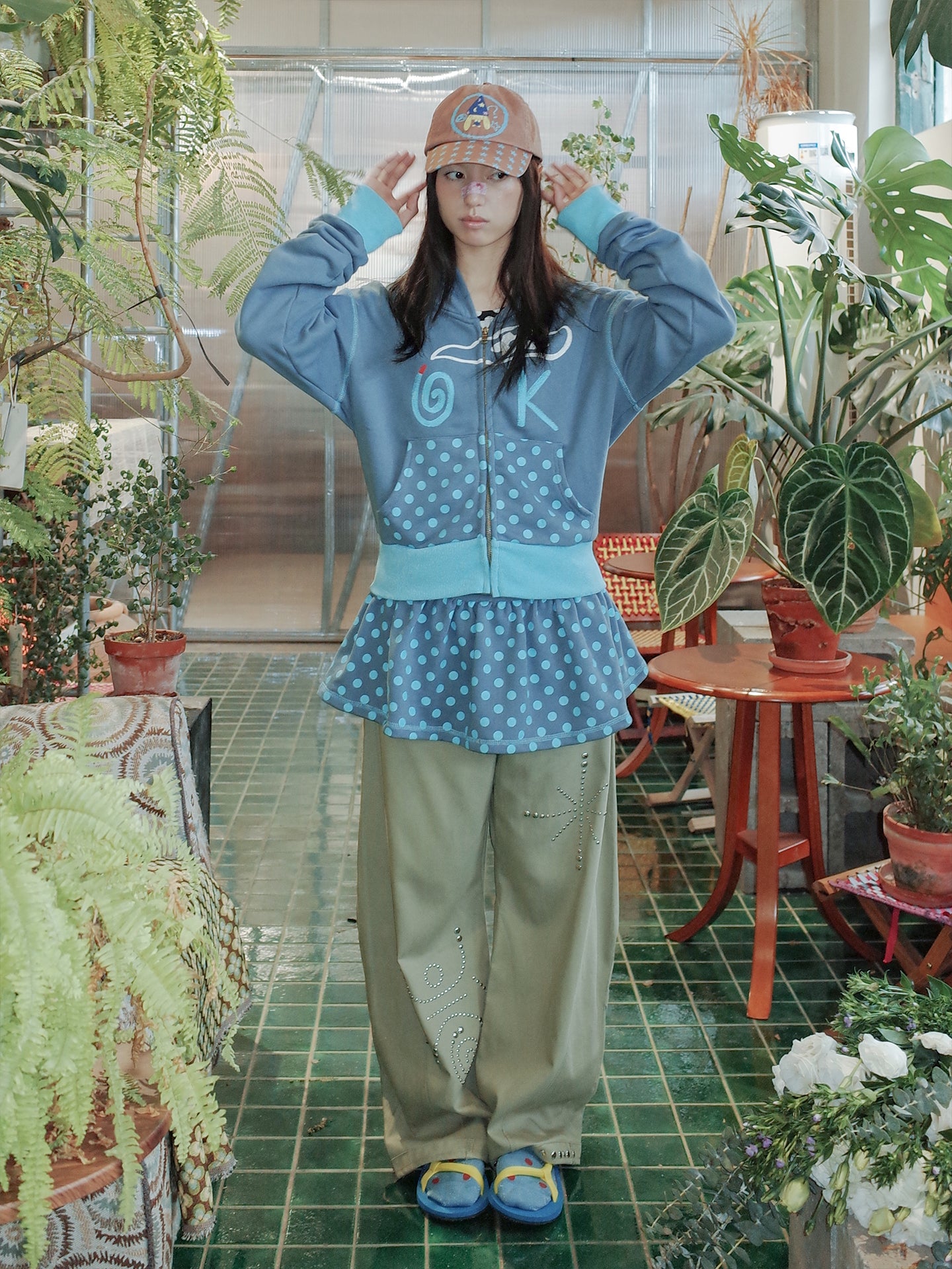 Windy "OK " Hoodie Jacket & Apron Skirt Set