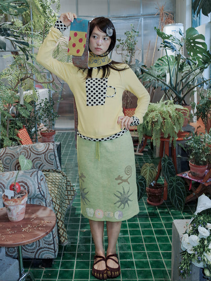 Oliwa × USN Girl Print Sweatshirt & Skirt