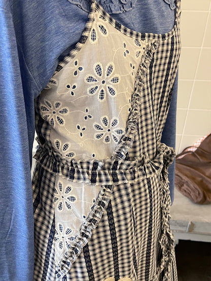 The Picnic Poet Checkered Lace Apron Dress