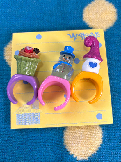 One Day Snowman 3 Rings Set