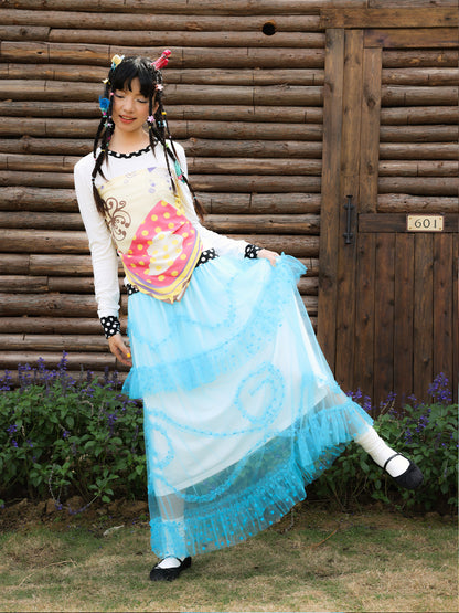 Swirl Dots Mesh Top & Skirt