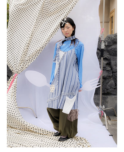 The Picnic Poet Checkered Lace Apron Dress