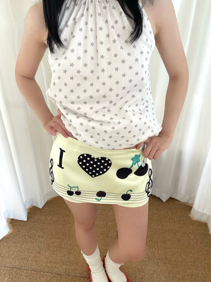 Buttercup Yellow Cherry Music Skirt