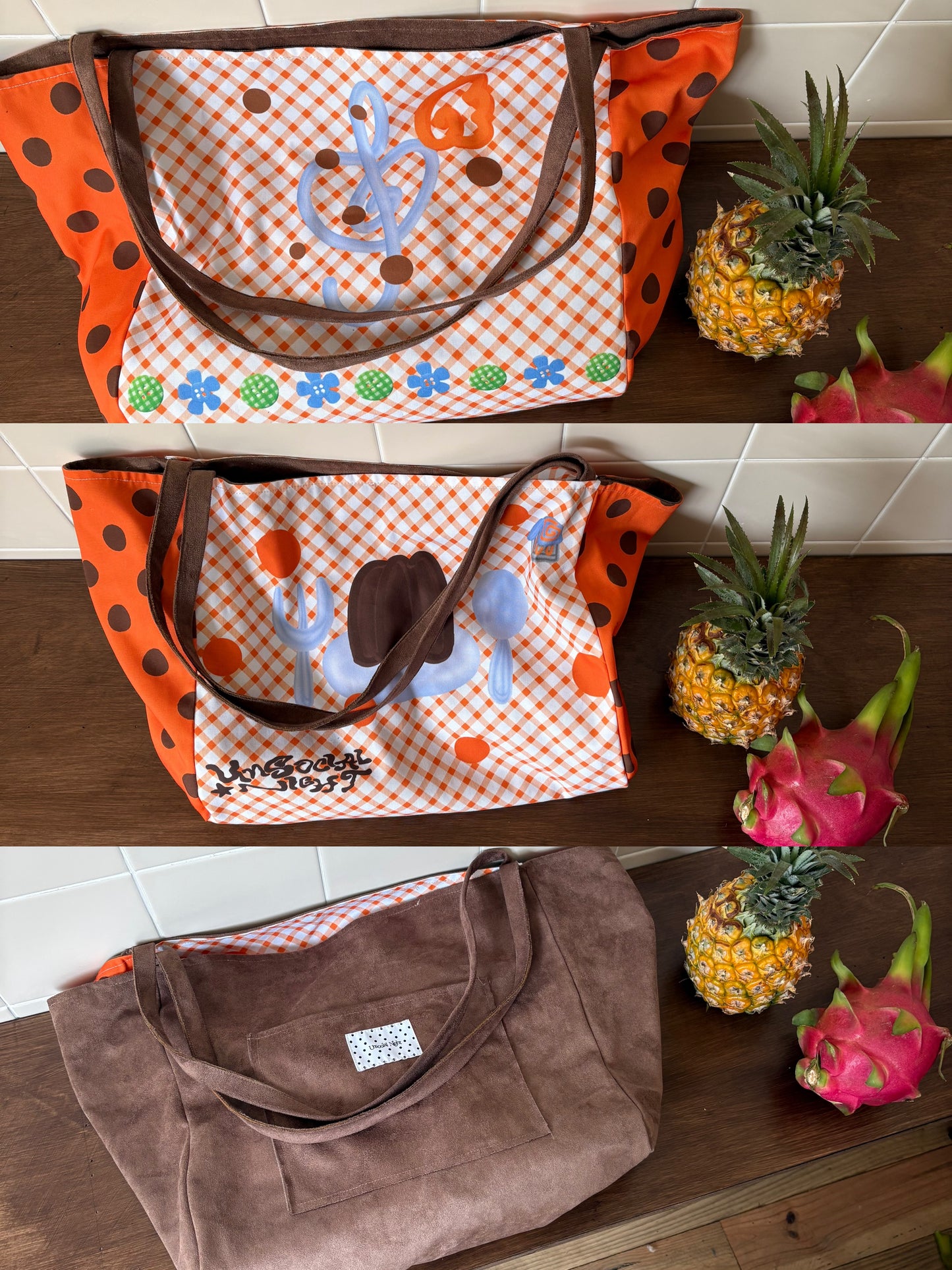 Pumpkin Canelé Suede Tote Bag
