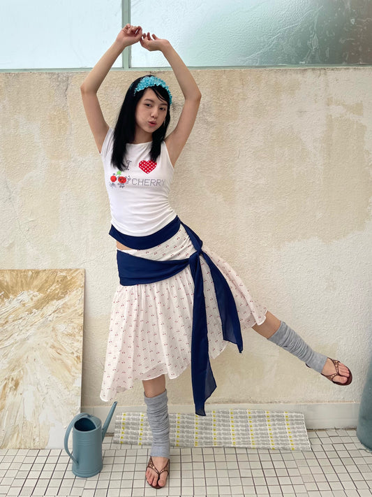 Cute Cherry Ribbon Skirt