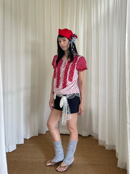 Mesh Bowknot Belt Shorts