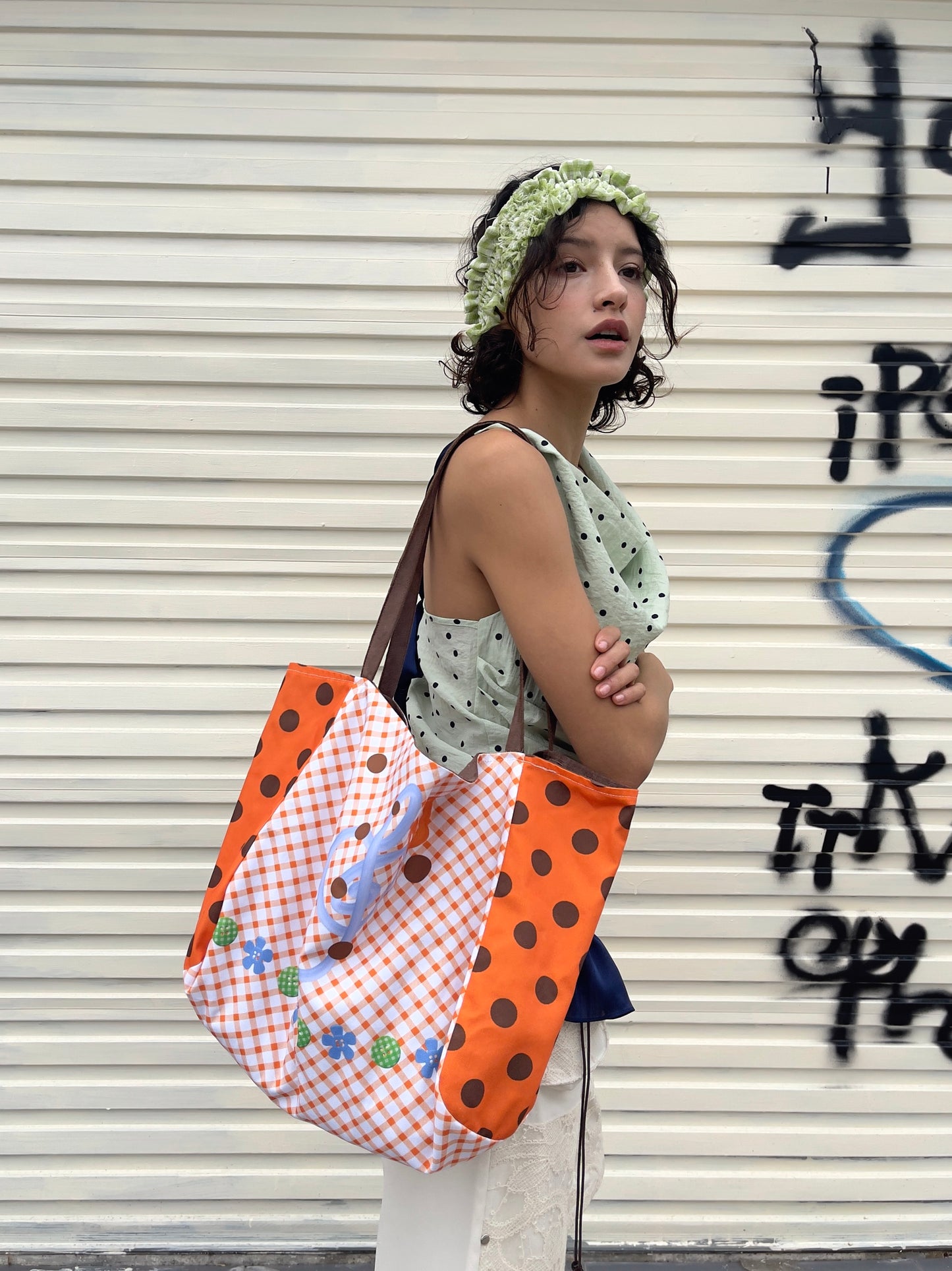 Pumpkin Canelé Suede Tote Bag